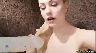 Petite Babe having fun in the shower for you