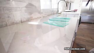 Busty Latina maid busted toying at work then titty fucked