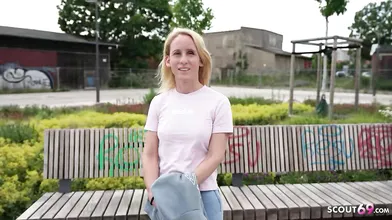 GERMAN SCOUT - Skinny Mature Melisa Rose Pick Up for no Condom Casting Fuck