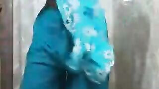 Girl stripping salwaar sute in bathroom