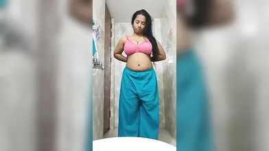 Tamil Girl Recording Herself While Changing Clothes In Bathroom