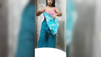 Tamil Girl Recording Herself While Changing Clothes In Bathroom