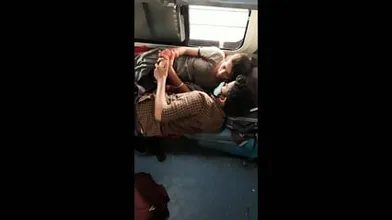 Public Place Indian Bhabhi And Husband In Train