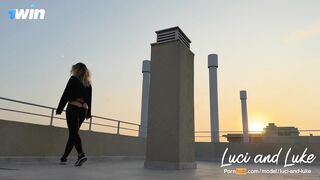 Hot, spontaneous outdoor nail with a wonderful latina on the building's terrace