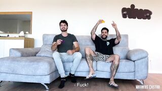 Sexy dame with massive ass fucking two patrons - menage and dual penetration - t