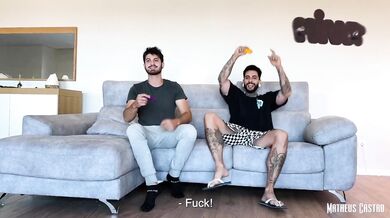 Sexy dame with massive ass fucking two patrons - menage and dual penetration - t