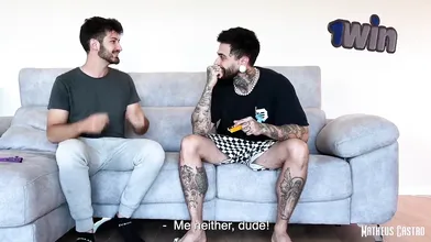 Sexy dame with massive ass fucking two patrons - menage and dual penetration - t