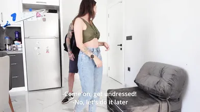 Her hubby came back from prison and tore her bootie - Hard Rough Sex!
