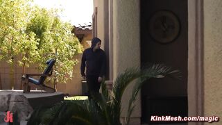 Tommy Pistol sneaks in and ties and rough fucks thief Katie Kush