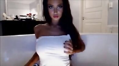 Hot Chick plays around with her tits for you