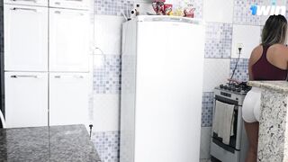 Hot milf fries egg, turns into ass-maid with immense meatpipe - XXX!