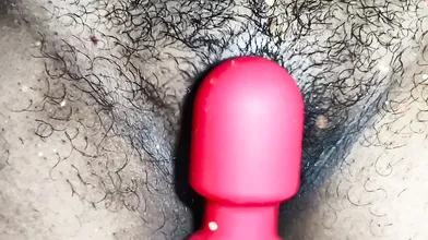 Indian Desi playing with vibratior