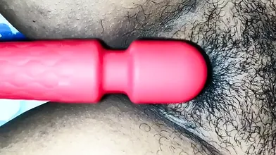 Indian Desi playing with vibratior