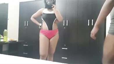 Oil massage for wife with her boyfriend
