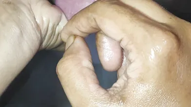 Tamil oil massage for hubby cock with cum
