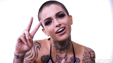 Tattooed Slut VS Hard Cock