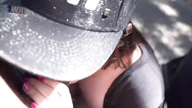 Sultry bitch displaying off and fellating manhood on Victoria Avenue - warm porn