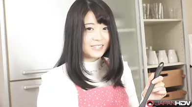 Japanese wife Runa Muziki teases her husband with her sexy body