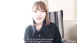 Cheating wife Rena Horikawa wears a sexy pink lingerie. She reveals her