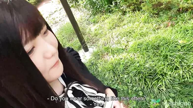 Madoka Watanabe is happy to pull her top down and show us her nipples.