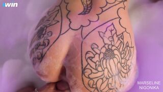 Tattoo Marseline romps with two folks in a Jacuzzi and Nigonika Top Porn 2023 4K