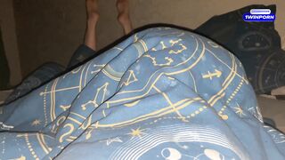 Stepduddy's daughter sneaks beneath blanket to give stepfather a naughty oral pl