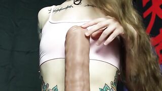 She Takes A Deep Long Dildo In Pussy
