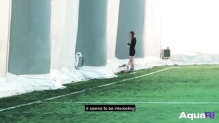 A professional football player, XXX, scored a victory and got a DT from a sexy d