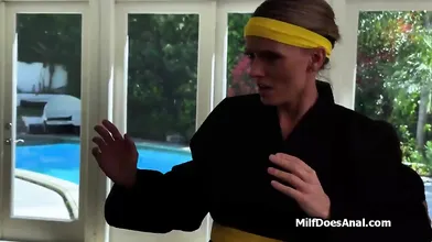 Anal and titty fucking for karate win with spicy big tit milf