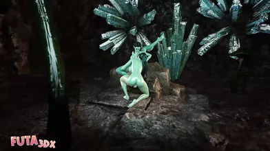 Futa3dX - LARA CROFT Stumbles Into Big Dicked Futa Cave Troll's Threesome