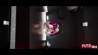 Futa3dX - Futa Brunette Gets Babe Hot & Horny At The Gloryhole They Start Fucking