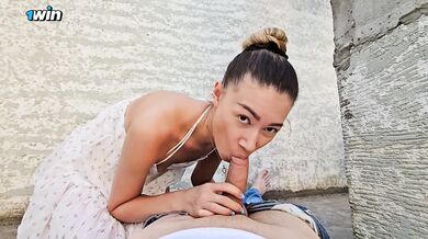 Extreme ass-fuck creampie on a spectacular nymph - super-steamy outdoor hard-cor