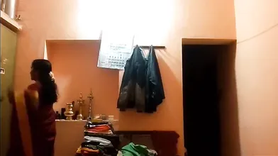 Tamil mom dress changing spy on her son