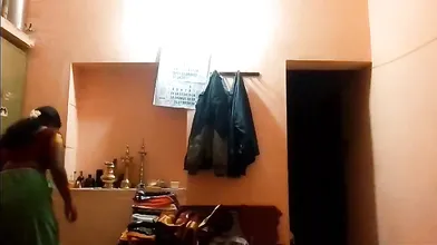 Tamil mom dress changing spy on her son