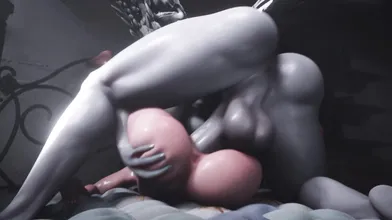 3D Futanari Animated Anal Sex - She Took Out Her Big Cock And Pleased The Girl's Ass