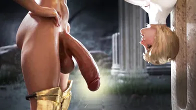 3d Futanari Game - Animation Futa Milf Cum In Girl's Mouth, Pussy And Anal. Hot Cum Inside
