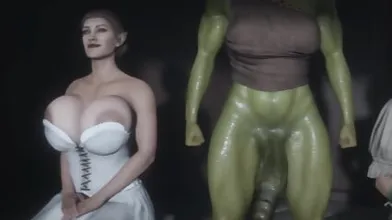 3D Animation Orc Fucks Dgirl In Anal And Cum - Futa On Futa Hentai Sex