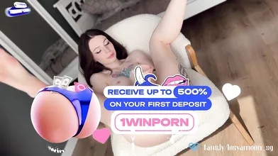 Hot tat chick with smallish forms and rosy pussy, riding fake penis in missionar