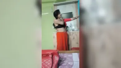 cute wife captured nude changing dress