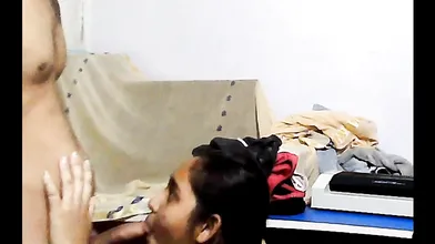 chubby girl giving blowjob to her lover