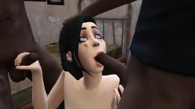Horny Slut Fucks Homeless Men