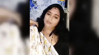 Gouthami reddy manthena in hot saree & removing blouse & showing big milky boobs