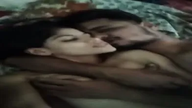 Desi Slim Beauty With Boyfriend
