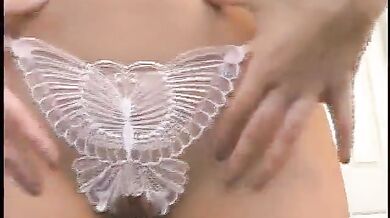 White Butterfly Crotchless Panties