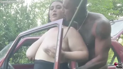 Italian Bbw Fucks Boyfrien Outdoor Car Play