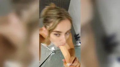 Shower Dildo Blowjob