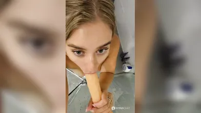 Shower Dildo Blowjob