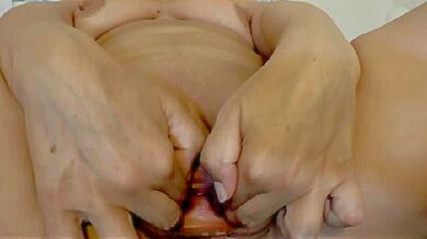 Wide-open massive pussy of my whore wife