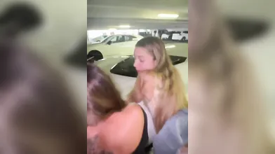 Two White Chicks Sucks & Fucks BBC At A Parking Lot
