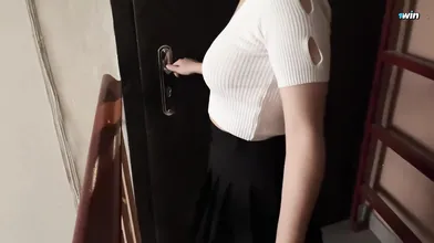 Boobs bouncing in little skirt, gash eating, orgasms flowing - XXX!